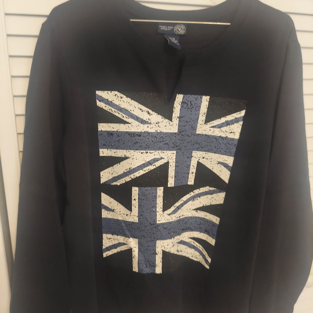 Women’s UNION JACK Black Flag Graphic Crewneck Sweatshirt